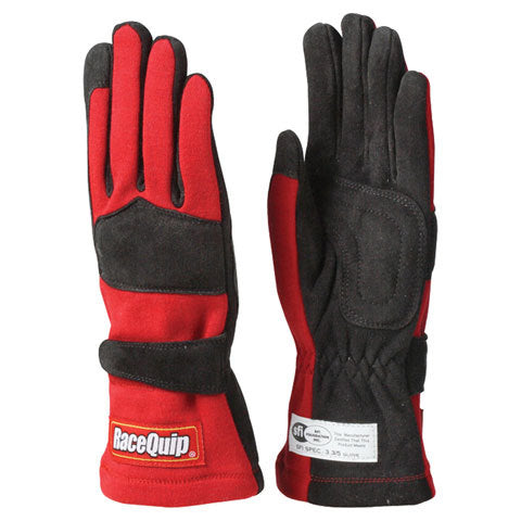 Racequip 355012RQP Gloves Double Layer Small Red SFI
