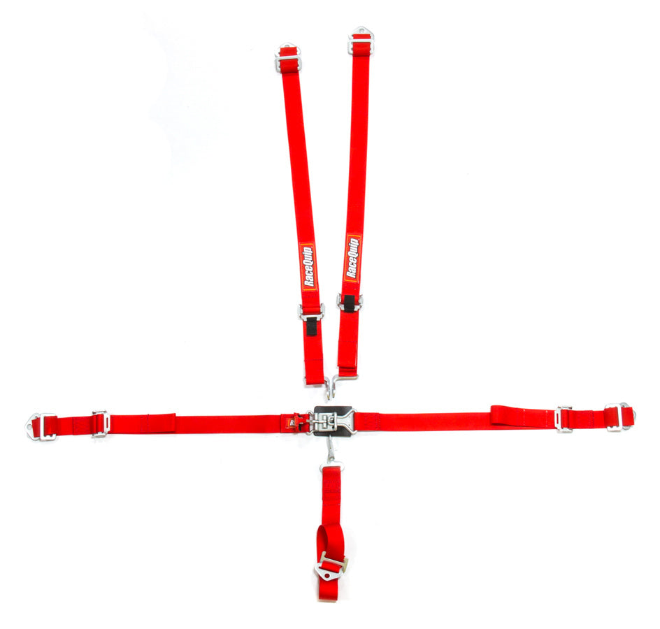 Racequip 709019RQP 5pt Harness Set Jr LL Red