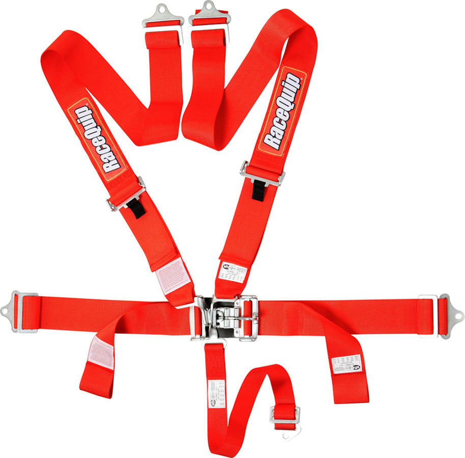 Racequip 711011RQP 5pt Harness Set L&l Red SFI