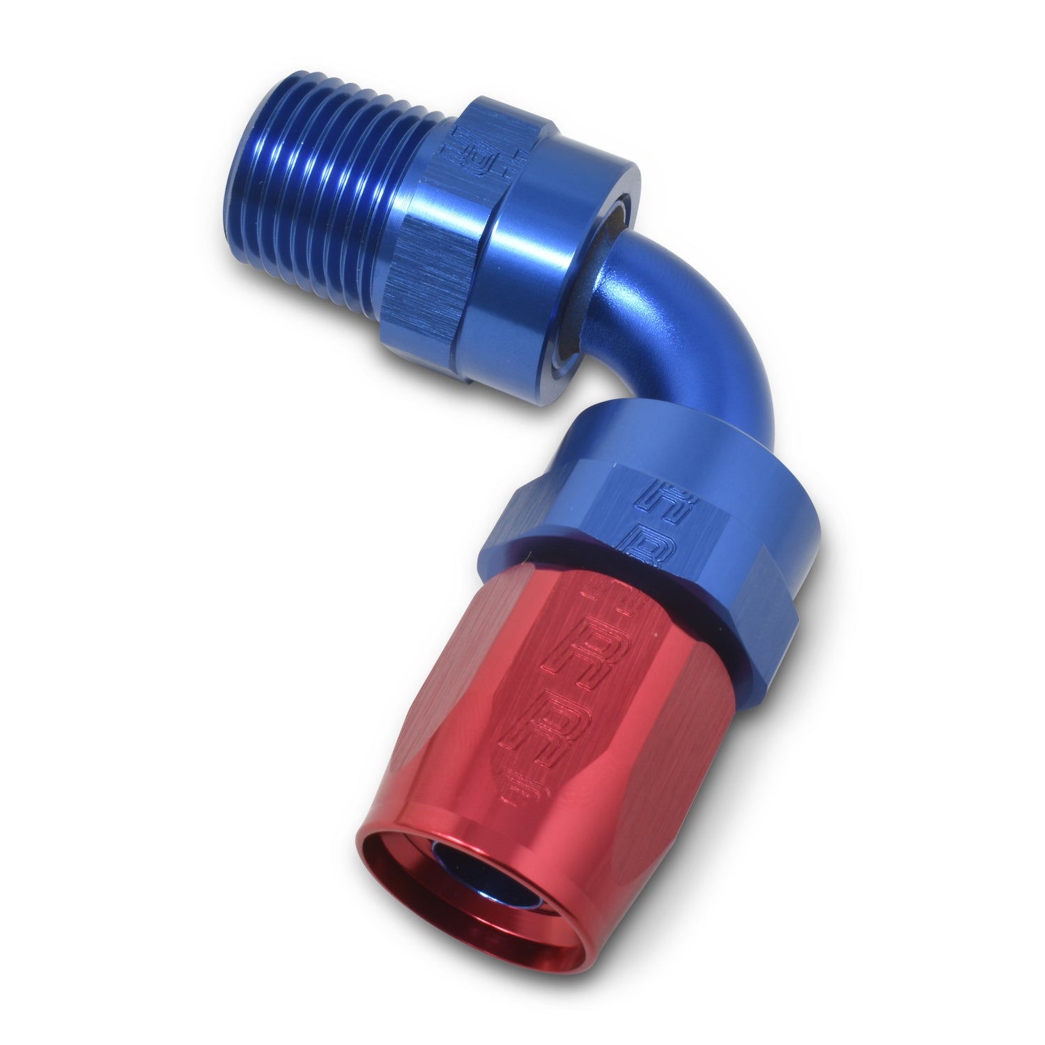 Russell 612180 6AN 3 8NPT 90Deg Hse End Blue Red