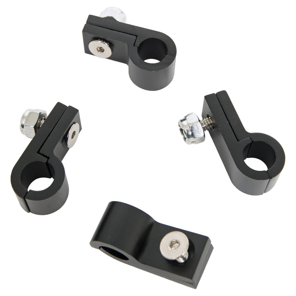 Russell 654253 Line Clamp 6AN Tubing Black Anodized (4 Pack)
