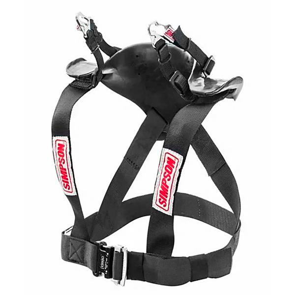 Simpson Safety Hybrid Sport Large Head and Neck Support with Sliding Tether, SFI 38.1, Black