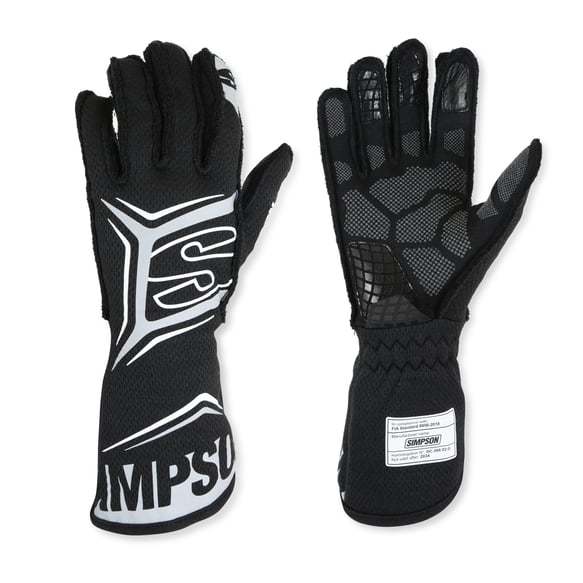 Simpson Safety Magnata Driving Gloves MGSK, Small, Black and Gray, SFI 3.5/5 and FIA Approved