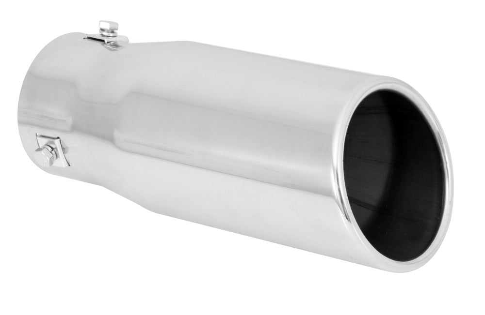 SPECTRE SPE-22354 Universal Clamp-On Exhaust Tip, 3.5-Inch Round Outlet, Polished Stainless Steel