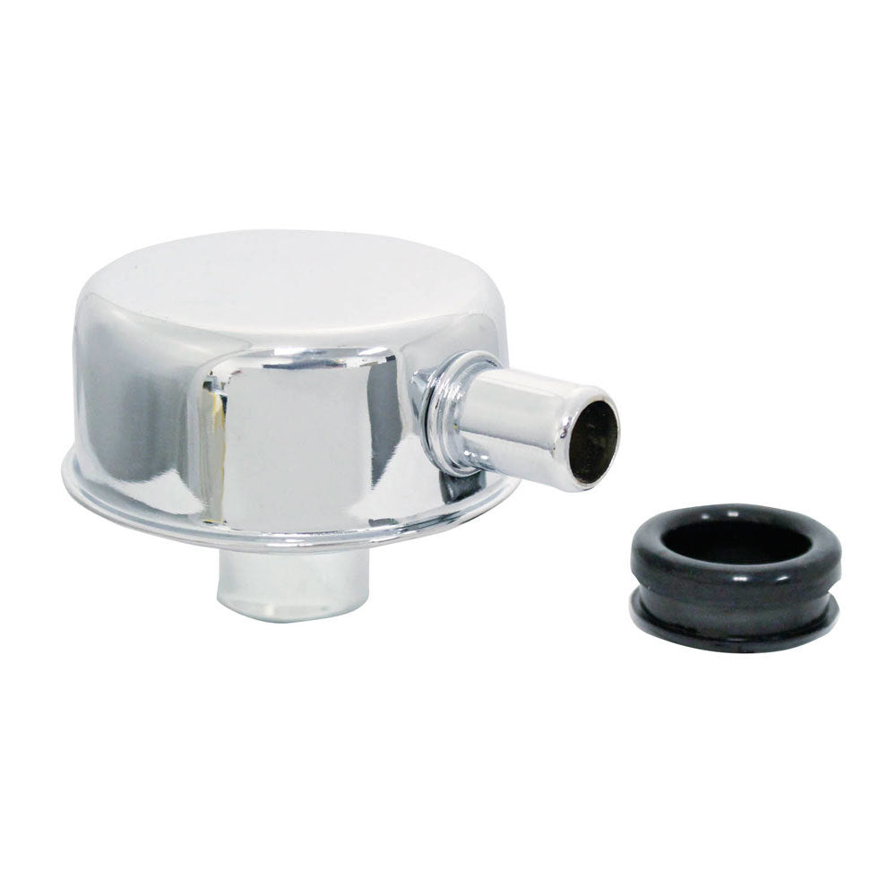 SPECTRE SPE-4278 Oil Breather Cap, Push-In Round, Chrome Steel