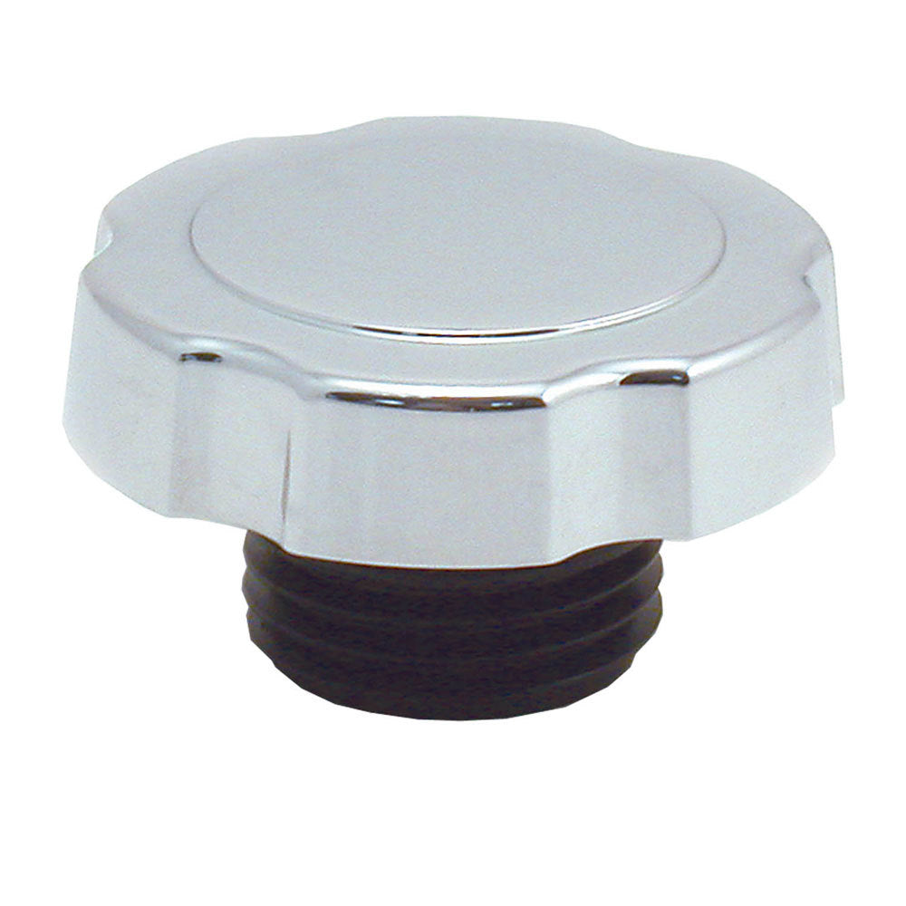 SPECTRE SPE-4320 Screw-On Oil Fill Cap, Round Notched Grip, Plastic Chrome