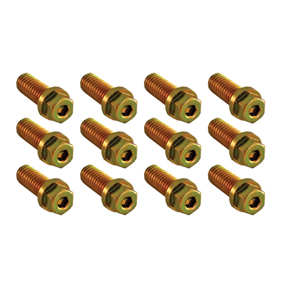SPECTRE SPE-46723 Header Bolt Kit, 3/8-16 Thread, 0.875 in Long, Allen Head, Steel, Set of 12