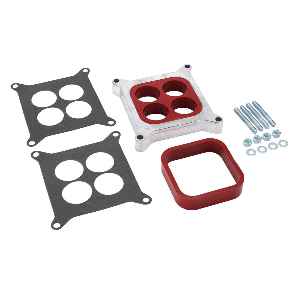 SPECTRE SPE-5764 1-Inch Aluminum Carburetor Spacer, 4-Hole/Open Square Bore