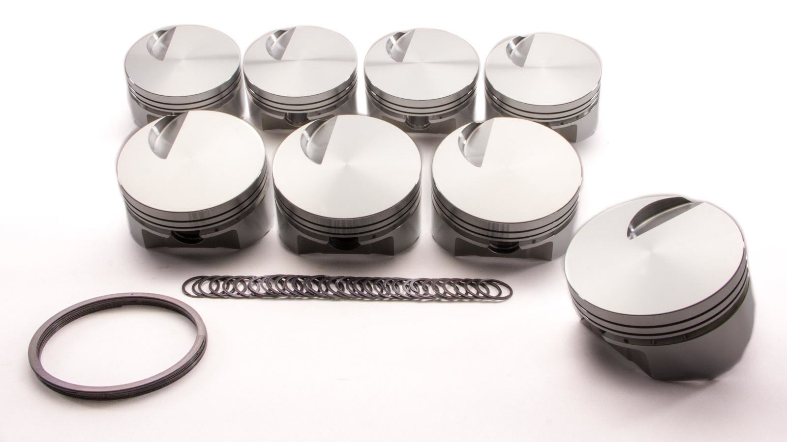Sportsman Racing Products 142979 Big Block Chevy Flat-Top Forged Pistons, 4.280-Inch Bore, -3cc, Set of 8