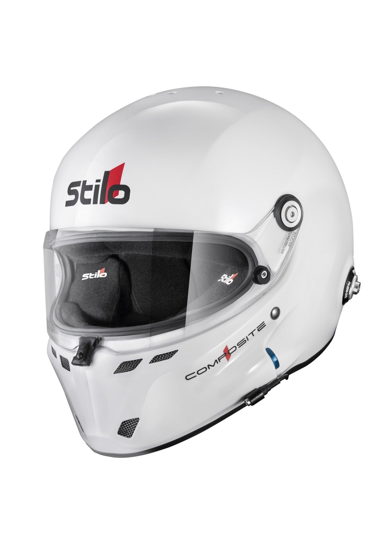 Stilo ST6 GT Full-Face Racing Helmet, Snell SA2025, Head and Neck Restraint Ready, White, 2X-Large – Part Number AA0800AF2X630101