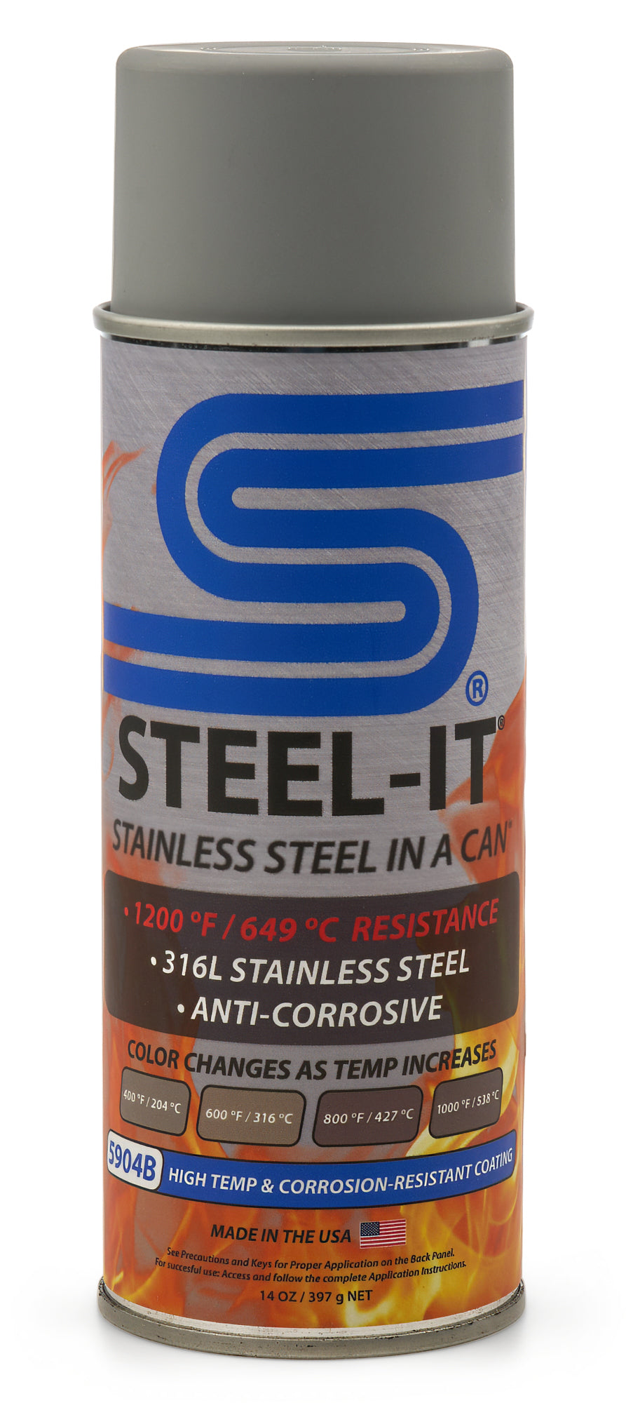 STEEL-IT FGAE5904B High Temp Anti-Corrosion Spray 12OZ Can