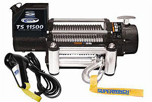 SUPERWINCH Tiger Shark 11500 lb Winch Kit with Roller Fairlead and 12-Foot Remote, Part Number 1511200