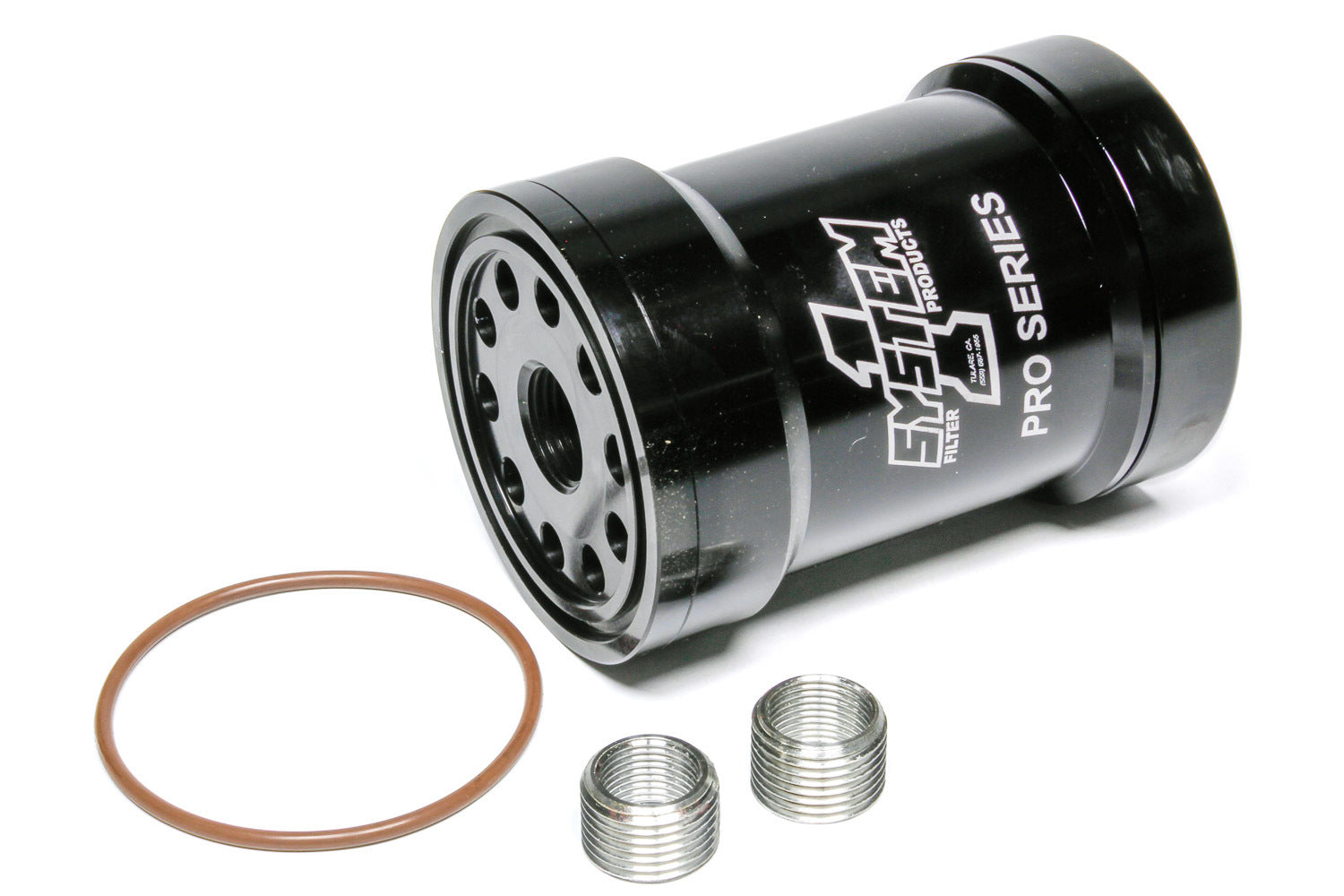 System One 209-571BPS-1 Billet Oil Filter W Blt Cap 75 Micron - Black