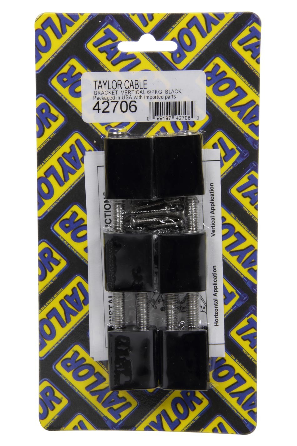Taylor/Vertex 42706 Vertical Wire Loom Bracket Valve Cover Mount Kit, 6-Piece