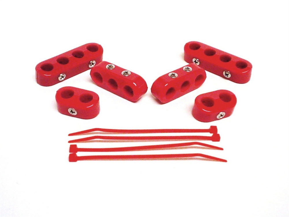 Taylor/Vertex 42729 Spark Plug Wire Loom Kit, 10.4 mm, Red Nylon Clamp Style
