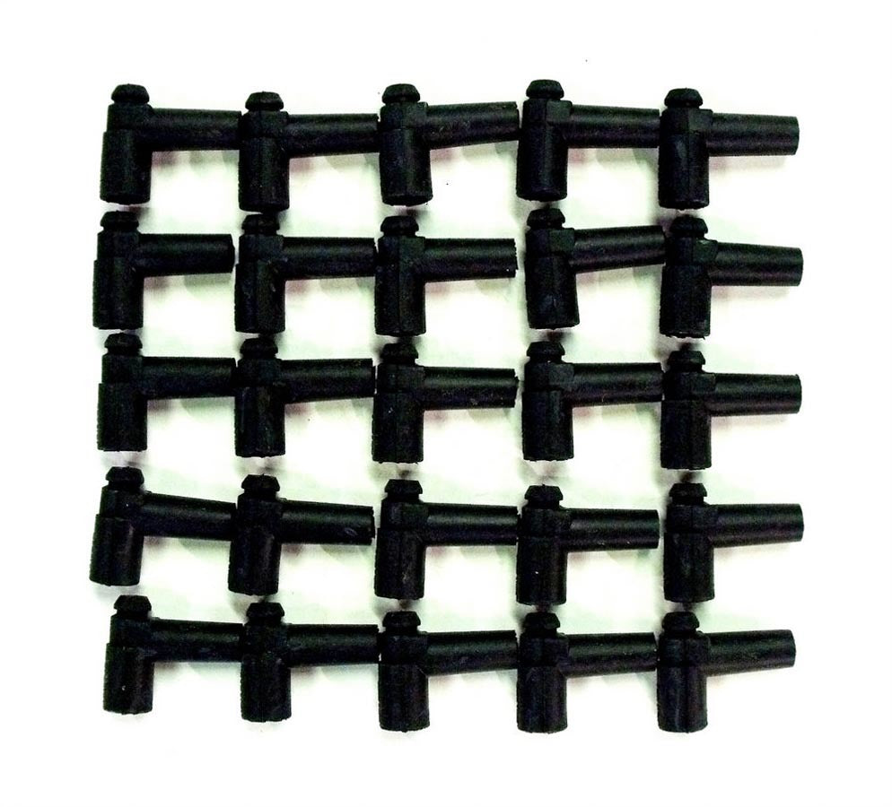 Taylor Vertex 44056 90-Degree HEI Distributor Spark Plug Wire Boots, Black, Set of 25