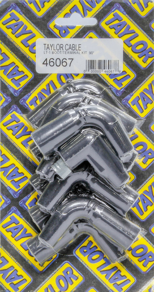 Taylor/VERTEX 46067 Boot and Terminal Kit, 8 mm, 90-Degree HEI Style, Black, Set of 8