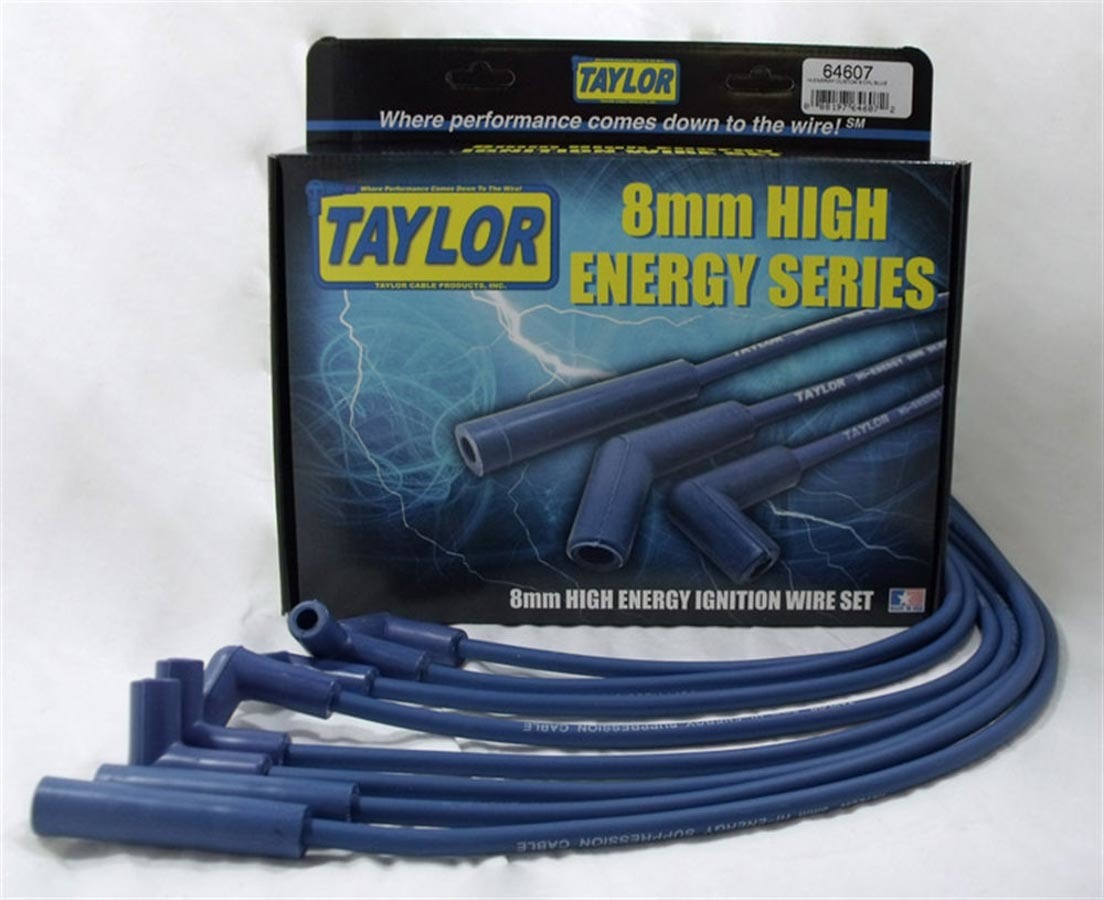Taylor/VERTEX 64607 8 mm Hi-Energy Spiral Core Spark Plug Wire Set for Chevy V8