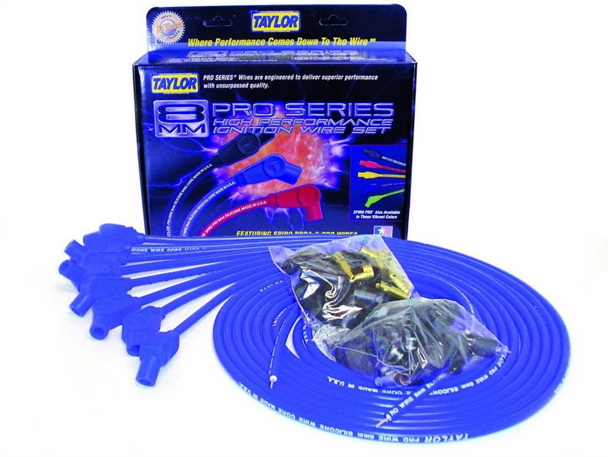 Taylor/VERTEX 70652 Pro Wire 8 mm Blue Solid Core Spark Plug Wire Set