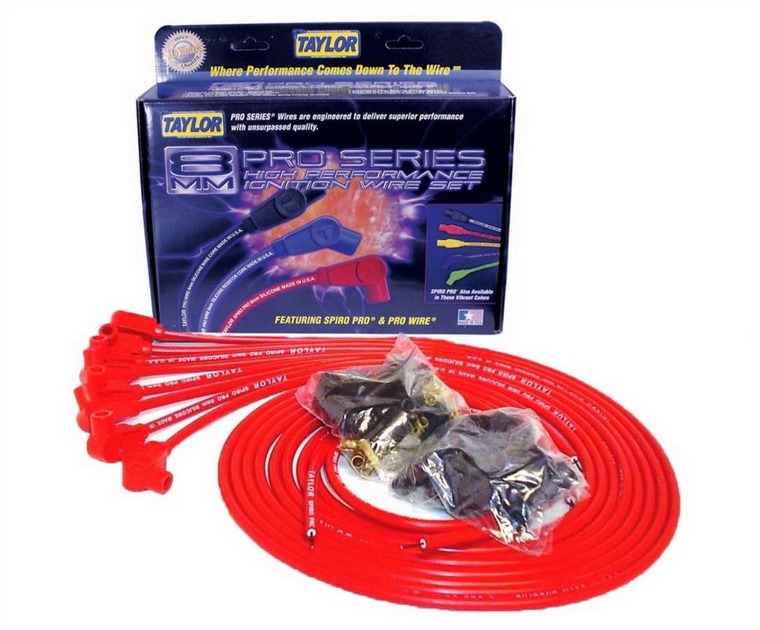 Taylor/VERTEX 73251 Spiro-Pro 8mm Red Spark Plug Wire Set for V8 Engines