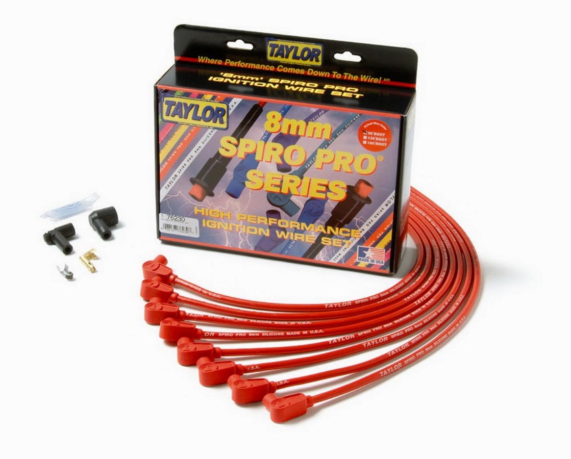 Taylor Cable Spiro-Pro 8mm Red Small Block Chevy HEI Spark Plug Wire Set 76230