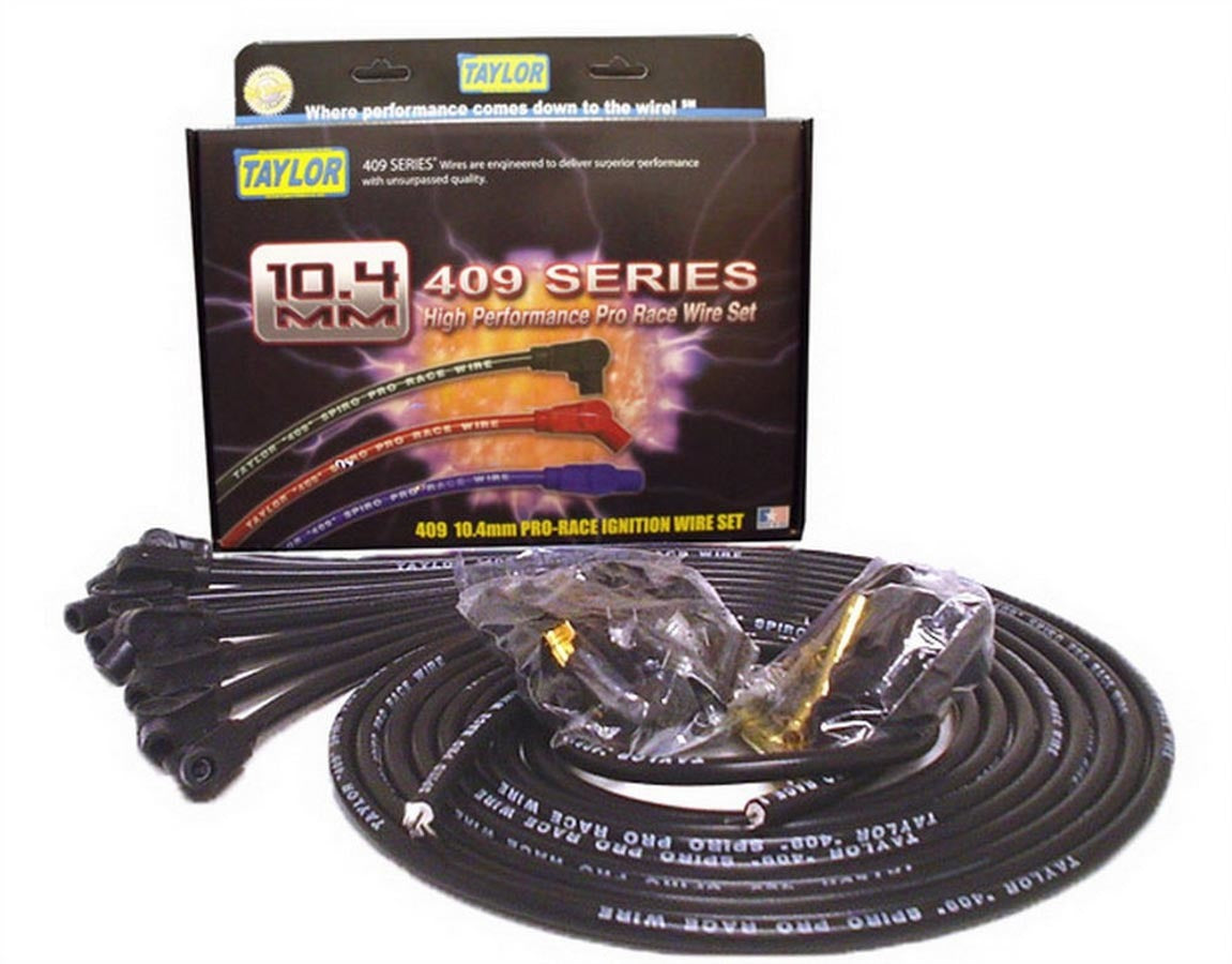 Taylor/VERTEX 79053 409 Pro Race Spark Plug Wire Set, 10.4 mm Spiral Core, Black