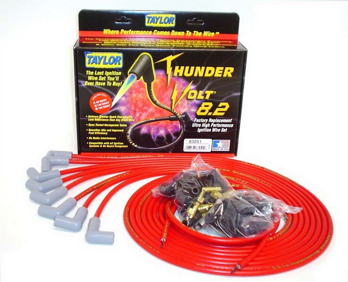 Taylor/VERTEX ThunderVolt 83251 8.2 mm Red Spark Plug Wire Set for V8 Engines