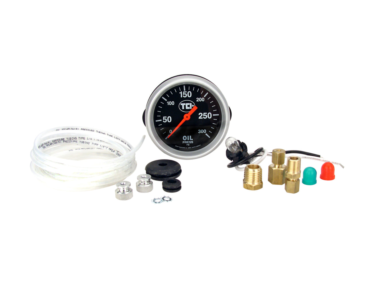 TCI 801100 Transmission Pressure Gauge, 0-300 PSI Mechanical Analog, Black Face