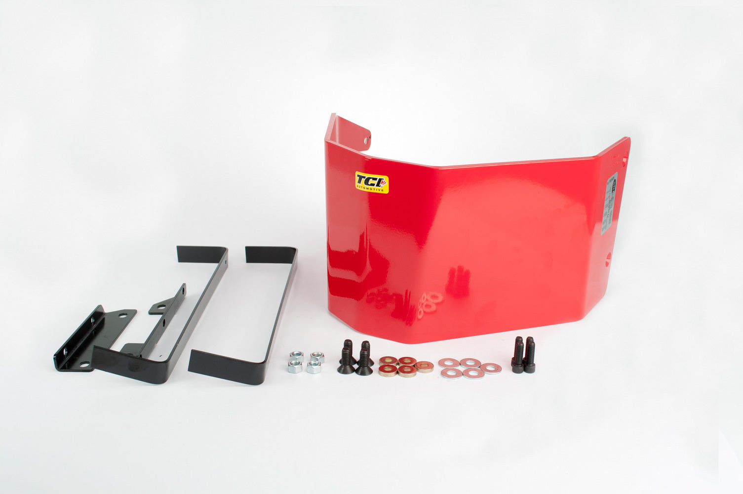 TCI 980000 TH400 Automatic Transmission Shield, SFI 4.1 Aluminum, Red Powder Coat