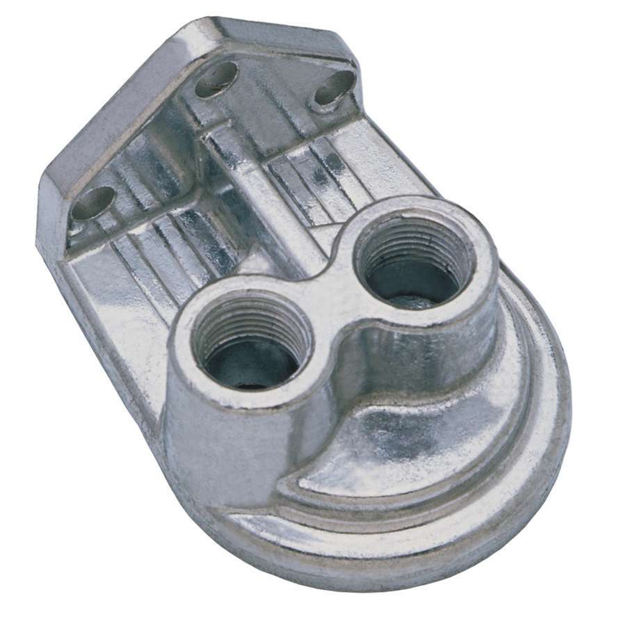 Trans-Dapt Performance Oil Filter Mount 1/2 In NPT Female Ports 3/4-16 In Center Thread 1028