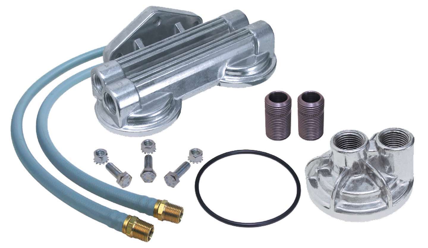 Trans-Dapt Performance Remote Oil Filter Double Filter 3/4-16 In Thread Adapter 1213