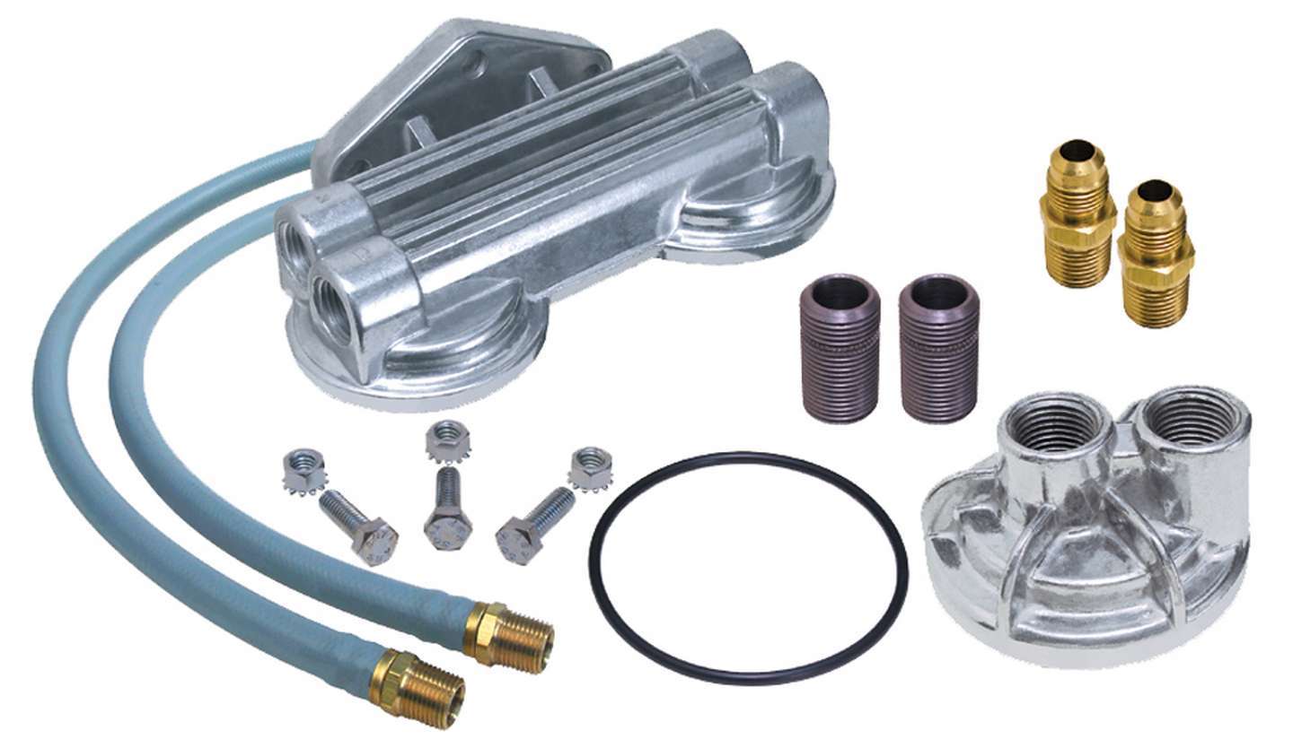 Trans-Dapt Performance Remote Oil Filter Double Filter 13/16-16 In Thread Adapter 1222