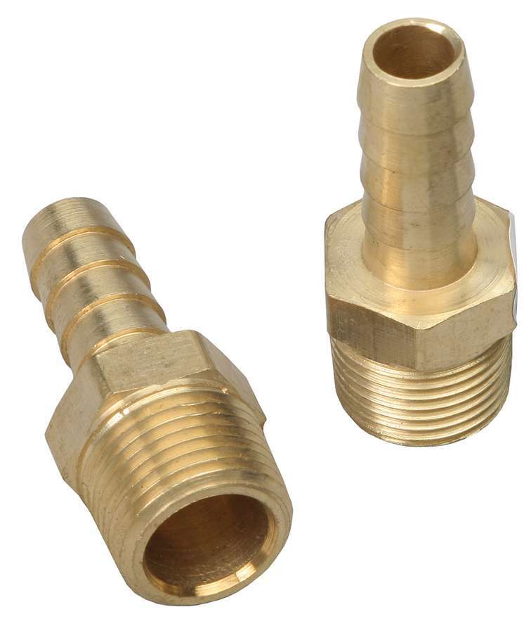 Trans-Dapt Performance Fitting Adapter Straight 3/8 In NPT Male To 3/8 In Hose Barb Brass Pair Fuel Hose Fittings 2270
