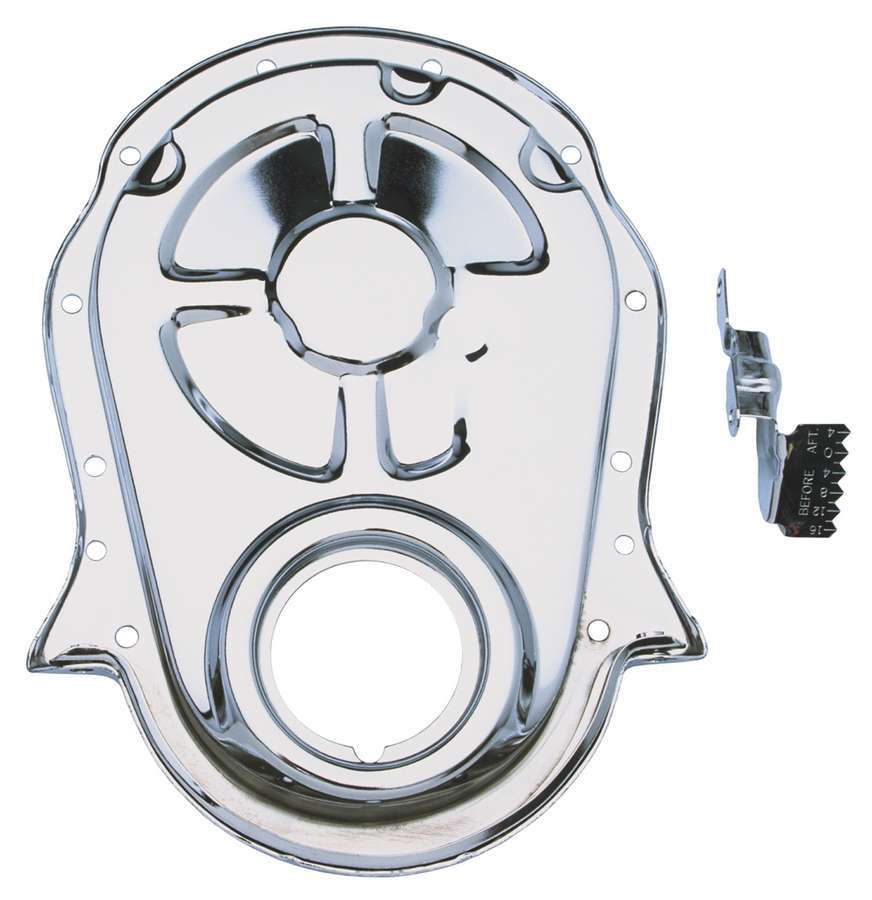 Trans-Dapt 4935 Timing Cover with Timing Tab for Big Block Chevy, 1-Piece Steel Chrome Kit