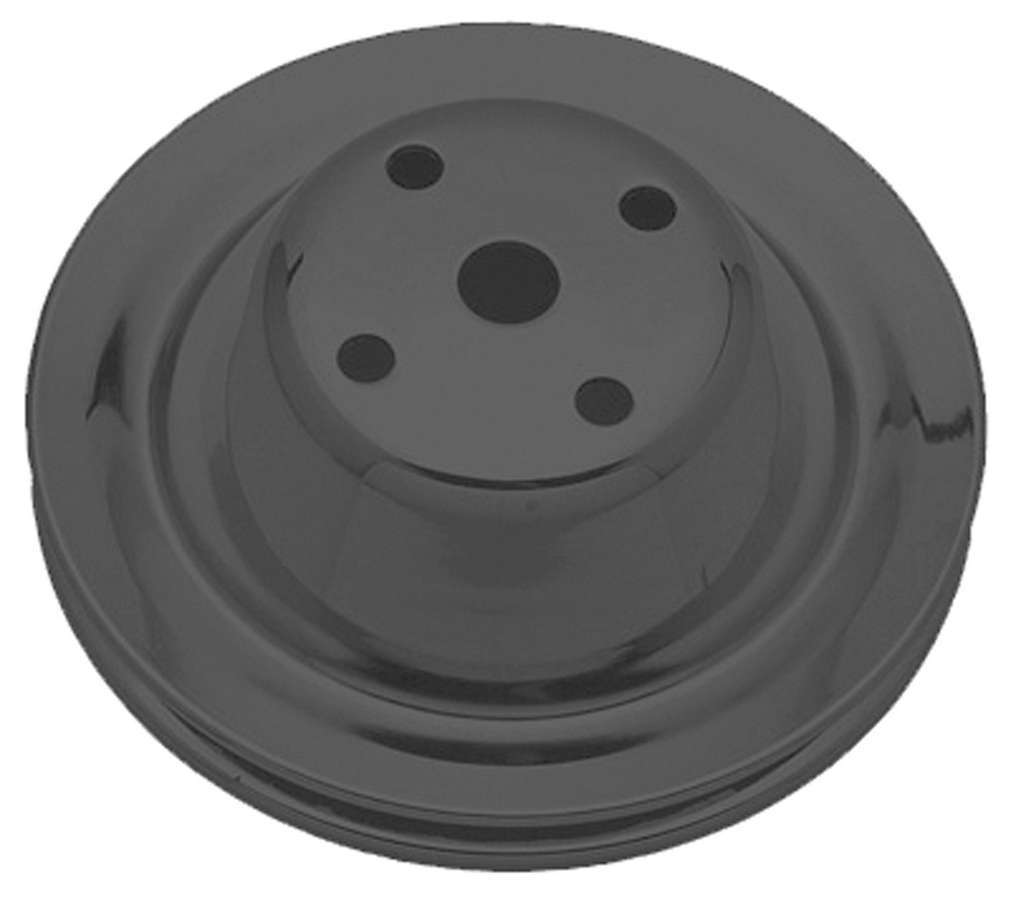 Trans-Dapt 8604 SBC Long Water Pump Pulley, 1-Groove V-Belt, Black Steel