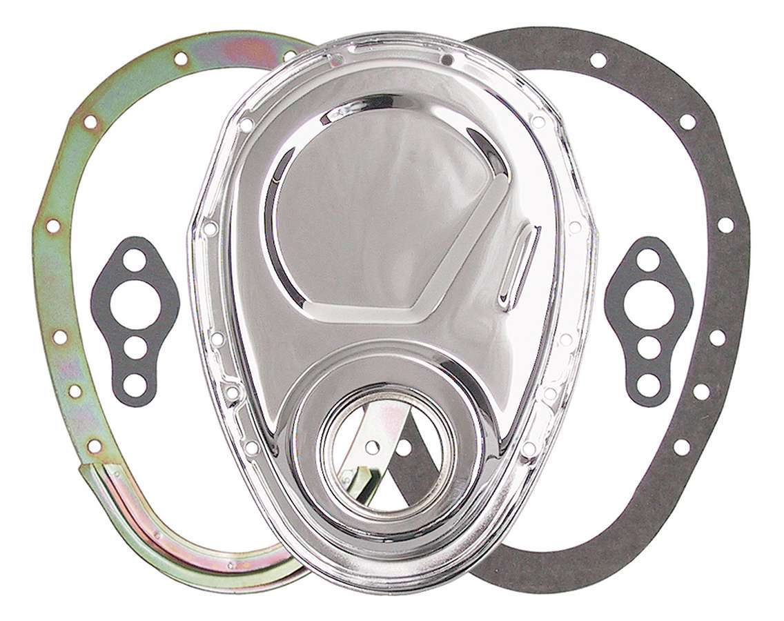 Trans-Dapt 8909 SBC 2-Piece Chrome Timing Cover with Gaskets