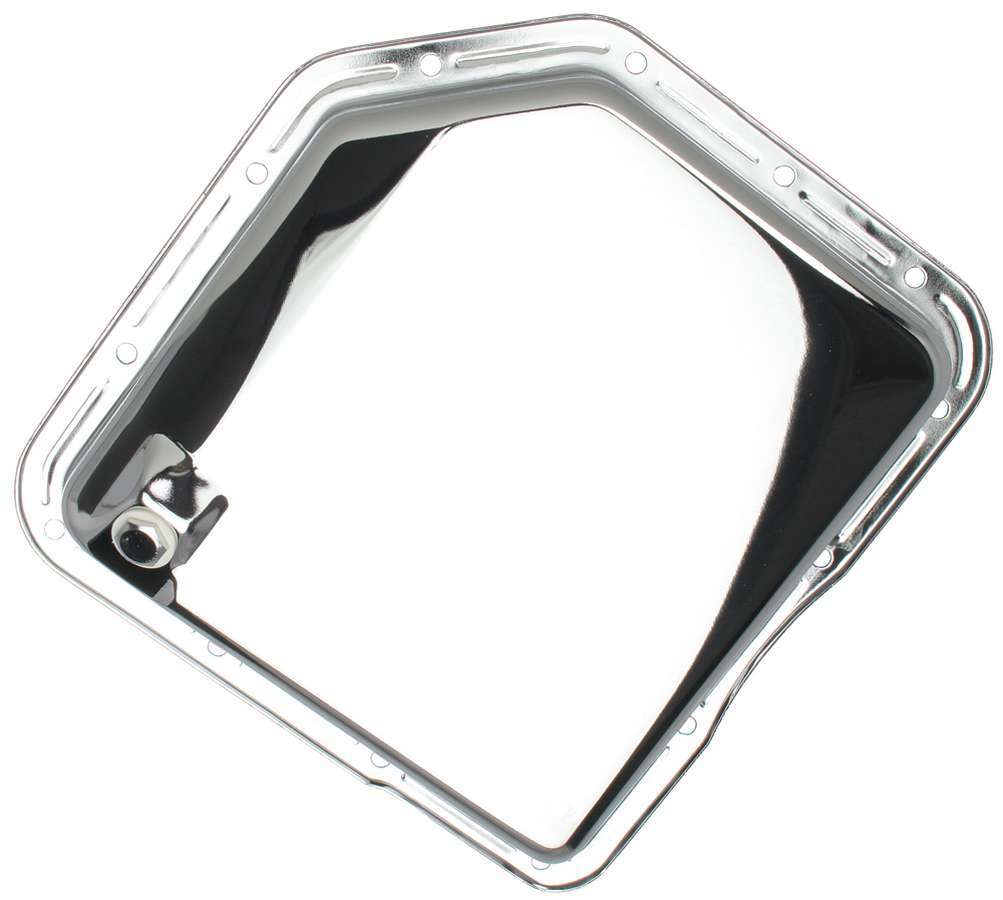 Trans-Dapt 9074 TH350 Chrome Steel Transmission Pan, Stock Sump, Flat