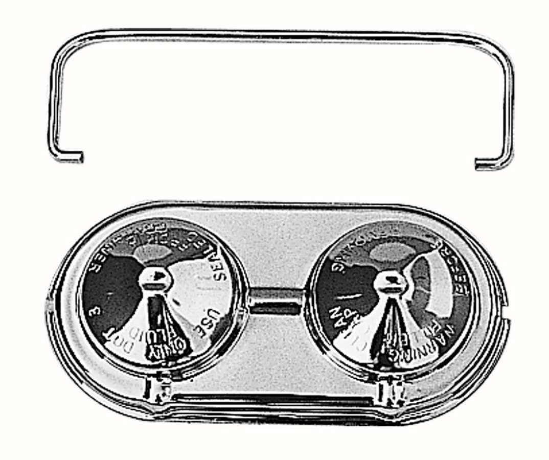 Trans-Dapt 9100 Master Cylinder Cap Stock Replacement Single Bail Chrome Steel for 1967-1980 GM Passenger Cars