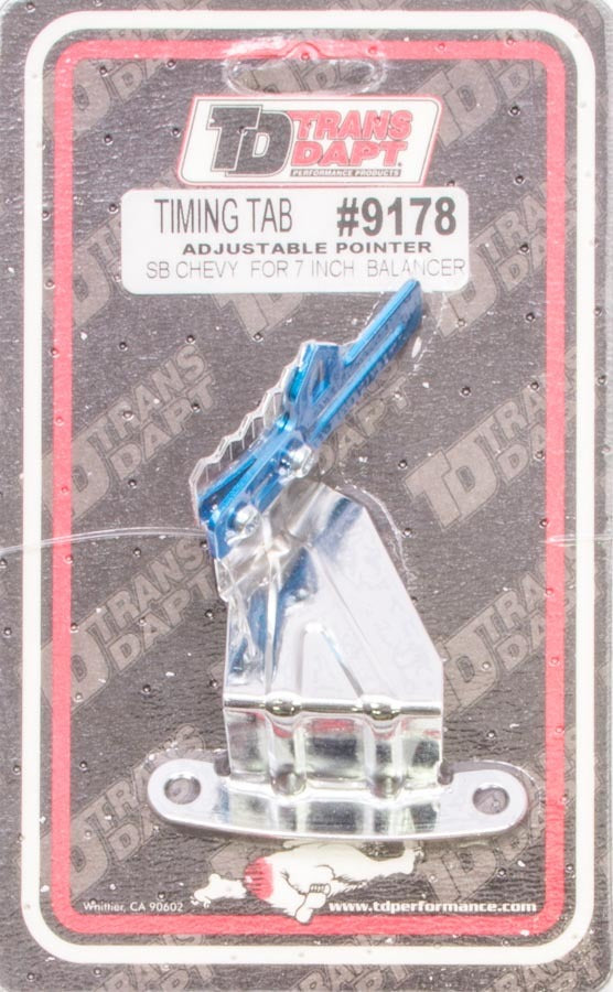 Trans-Dapt 9178 Degreed Timing Tab with Pointer for 7-Inch Balancer, Small Block Chevy