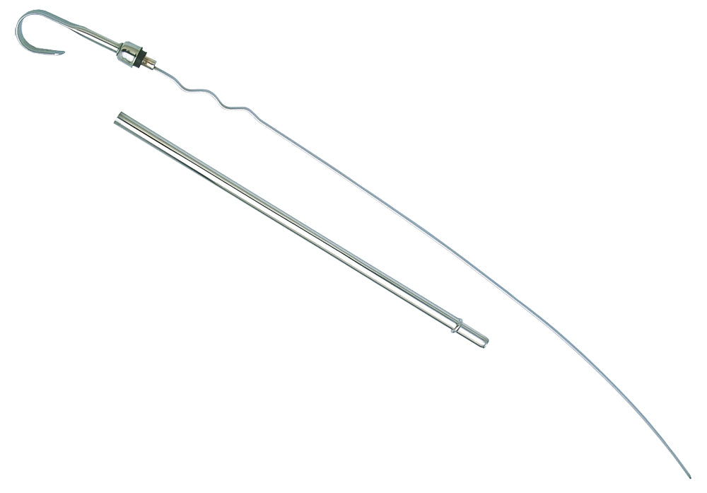 TRANS-DAPT 9224 Engine Oil Dipstick for Small Block Mopar 318/360, Chrome Steel, Block Mount