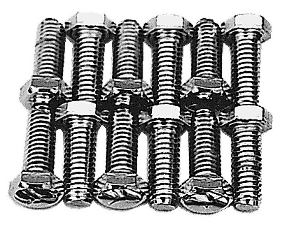 TRANS-DAPT 9265 Chrome Hex-Head Intake Manifold Bolt Kit for Small Block Chevy