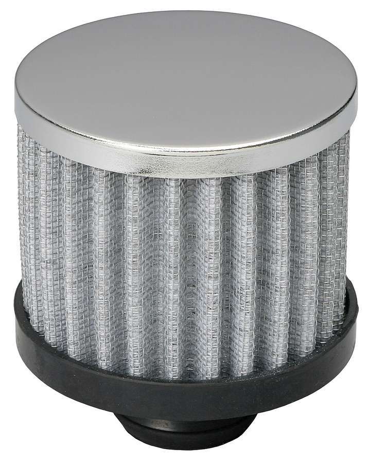 Trans-Dapt 9308 Filtered Push-In Round Breather for 1-1/4 in Hole, Chrome Steel