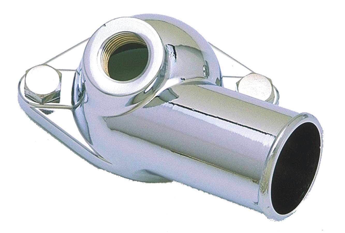 Trans-Dapt 9468 O-Ring Water Neck, 90-Degree, Chrome Steel, Chevy V8