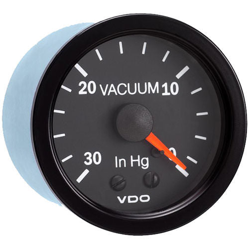 VDO Vision Mechanical Vacuum Gauge 150-131, 0-30 inHg Analog, 2-1/16-Inch Black Face