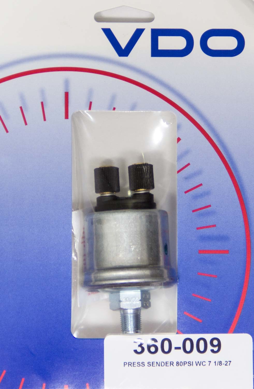 VDO 360-009 Oil Pressure Sending Unit, 1/8 in NPT Male, 80 psi