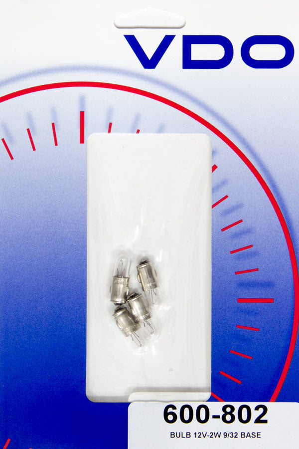 VDO 600-802 Type A 9/32-Inch 12V 2W White Gauge Light Bulbs, 4-Pack