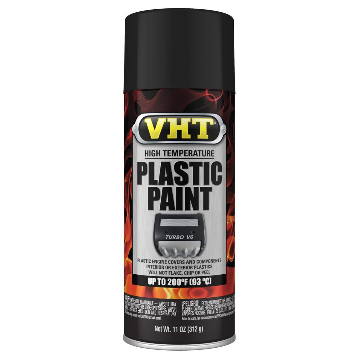 VHT SP820 Matte Black High-Temperature Plastic Paint 11 oz