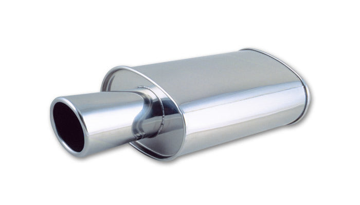 Vibrant Performance Streetpower Oval Muffler 1046, 2.5-Inch Center Inlet and 4-Inch Center Outlet