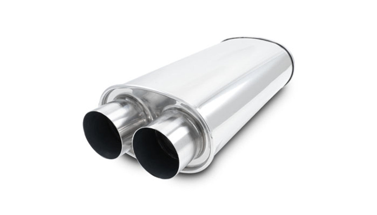 Vibrant Performance Streetpower Stainless Steel Muffler 10535, Dual 2.5-Inch Inlet and Outlet