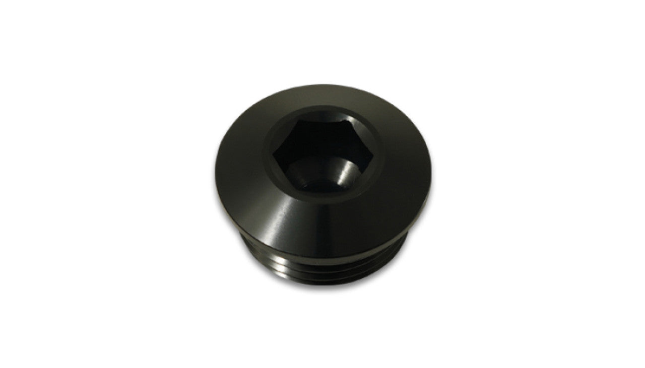 Vibrant Performance 10995 Low-Profile ORB Port Plug, -12 AN, Aluminum, Black Anodized